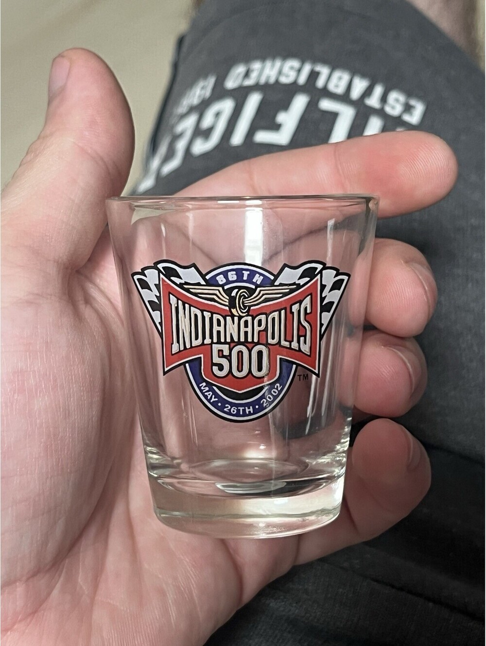 2002 Indianapolis 500 Event Shot Glass 86th Running Souvenir
